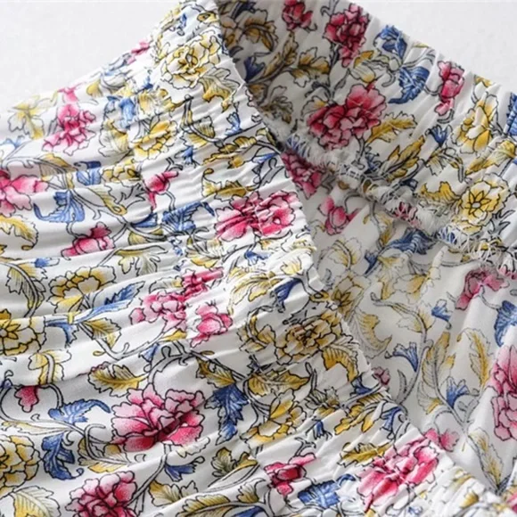 013 Boho Blue Floral Print Ruffle Maxi Skirt Gypsy - Picture 7 of 11